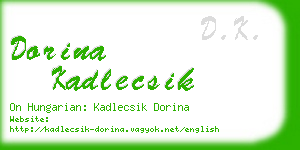 dorina kadlecsik business card